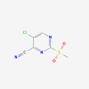 molecular formula C6H4ClN3O2S B13357290 5-Chloro-2-(methylsulfonyl)pyrimidine-4-carbonitrile 