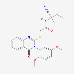 molecular formula C24H26N4O4S B13357309 N-(1-cyano-1,2-dimethylpropyl)-2-{[3-(2,5-dimethoxyphenyl)-4-oxo-3,4-dihydroquinazolin-2-yl]sulfanyl}acetamide 