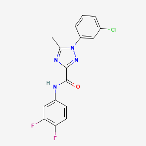 molecular formula C16H11ClF2N4O B13357358 1-(3-chlorophenyl)-N-(3,4-difluorophenyl)-5-methyl-1H-1,2,4-triazole-3-carboxamide 