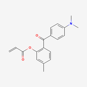 molecular formula C19H19NO3 B13357414 2-(4-(Dimethylamino)benzoyl)-5-methylphenyl acrylate 