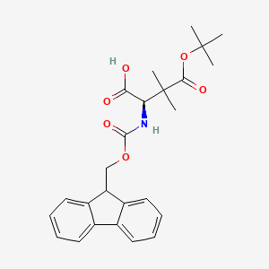 molecular formula C25H29NO6 B13357432 (R)-2-((((9H-Fluoren-9-yl)methoxy)carbonyl)amino)-4-(tert-butoxy)-3,3-dimethyl-4-oxobutanoic acid 