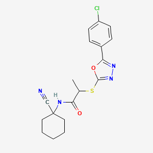 2-((5-(4-Chlorophenyl)-1,3,4-oxadiazol-2-yl)thio)-N-(1-cyanocyclohexyl)propanamide