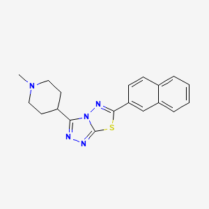 molecular formula C19H19N5S B13357462 3-(1-Methyl-4-piperidinyl)-6-(2-naphthyl)[1,2,4]triazolo[3,4-b][1,3,4]thiadiazole 