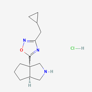 molecular formula C13H20ClN3O B13357474 3-(Cyclopropylmethyl)-5-((3aS,6aS)-hexahydrocyclopenta[c]pyrrol-3a(1H)-yl)-1,2,4-oxadiazole hydrochloride 