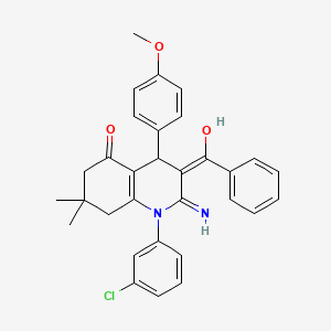 molecular formula C31H29ClN2O3 B13357508 2-amino-3-benzoyl-1-(3-chlorophenyl)-4-(4-methoxyphenyl)-7,7-dimethyl-6,8-dihydro-4H-quinolin-5-one 