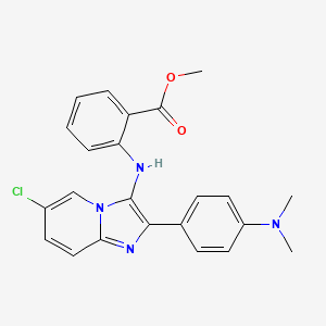 molecular formula C23H21ClN4O2 B13357565 Methyl 2-({6-chloro-2-[4-(dimethylamino)phenyl]imidazo[1,2-a]pyridin-3-yl}amino)benzoate 