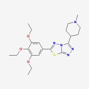 molecular formula C21H29N5O3S B13357584 3-(1-Methyl-4-piperidinyl)-6-(3,4,5-triethoxyphenyl)[1,2,4]triazolo[3,4-b][1,3,4]thiadiazole 