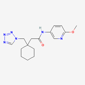 N-(6-methoxypyridin-3-yl)-2-[1-(1H-tetrazol-1-ylmethyl)cyclohexyl]acetamide