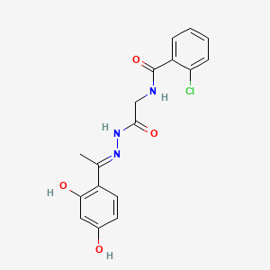 2-chloro-N-(2-{2-[1-(2,4-dihydroxyphenyl)ethylidene]hydrazino}-2-oxoethyl)benzamide