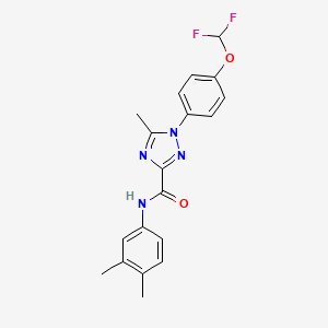 molecular formula C19H18F2N4O2 B13357638 1-[4-(difluoromethoxy)phenyl]-N-(3,4-dimethylphenyl)-5-methyl-1H-1,2,4-triazole-3-carboxamide 