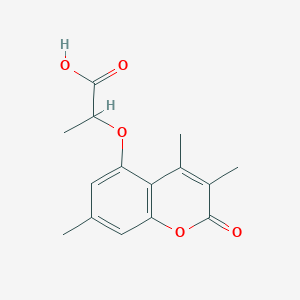 molecular formula C15H16O5 B1335764 2-[(3,4,7-三甲基-2-氧代-2H-色满-5-基)氧基]丙酸 CAS No. 853892-40-7