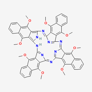 molecular formula C56H42N8O8 B13357650 5,12,18,25,31,38,44,51-octamethoxy-2,15,28,41,53,54,55,56-octazatridecacyclo[40.10.1.13,14.116,27.129,40.04,13.06,11.017,26.019,24.030,39.032,37.043,52.045,50]hexapentaconta-1,3(56),4,6,8,10,12,14,16(55),17,19,21,23,25,27,29,31,33,35,37,39,42(53),43,45,47,49,51-heptacosaene 