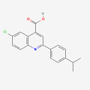 molecular formula C19H16ClNO2 B1335768 6-Chloro-2-(4-isopropylphenyl)quinoline-4-carboxylic acid CAS No. 897560-12-2