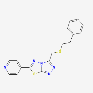 molecular formula C17H15N5S2 B13357703 3-{[(2-Phenylethyl)sulfanyl]methyl}-6-(4-pyridinyl)[1,2,4]triazolo[3,4-b][1,3,4]thiadiazole 