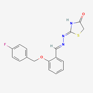 2-[(4-Fluorobenzyl)oxy]benzaldehyde (4-oxo-4,5-dihydro-1,3-thiazol-2-yl)hydrazone