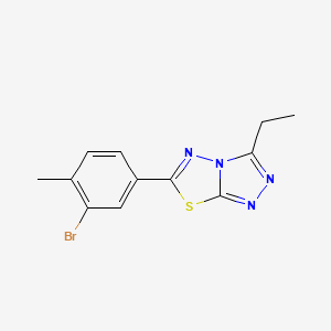 molecular formula C12H11BrN4S B13357780 6-(3-Bromo-4-methylphenyl)-3-ethyl[1,2,4]triazolo[3,4-b][1,3,4]thiadiazole 