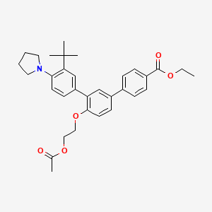 ethyl 4-[4-(2-acetyloxyethoxy)-3-(3-tert-butyl-4-pyrrolidin-1-ylphenyl)phenyl]benzoate