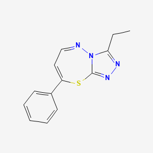 molecular formula C13H12N4S B13357802 3-Ethyl-8-phenyl[1,2,4]triazolo[3,4-b][1,3,4]thiadiazepine 