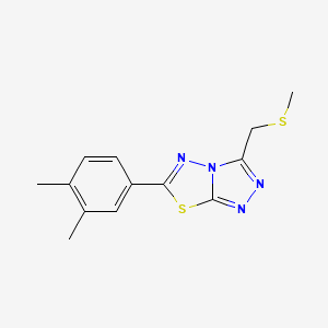 molecular formula C13H14N4S2 B13357832 6-(3,4-Dimethylphenyl)-3-[(methylsulfanyl)methyl][1,2,4]triazolo[3,4-b][1,3,4]thiadiazole 