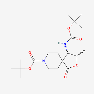 tert-Butyl (3S,4S)-4-((tert-butoxycarbonyl)amino)-3-methyl-1-oxo-2-oxa-8-azaspiro[4.5]decane-8-carboxylate