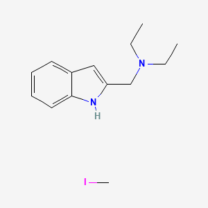 molecular formula C14H21IN2 B13357846 N-ethyl-N-(1H-indol-2-ylmethyl)ethanamine;iodomethane 