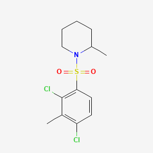 molecular formula C13H17Cl2NO2S B13357851 1-[(2,4-Dichloro-3-methylphenyl)sulfonyl]-2-methylpiperidine 