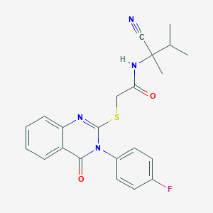 molecular formula C22H21FN4O2S B13357866 N-(1-cyano-1,2-dimethylpropyl)-2-{[3-(4-fluorophenyl)-4-oxo-3,4-dihydroquinazolin-2-yl]sulfanyl}acetamide 