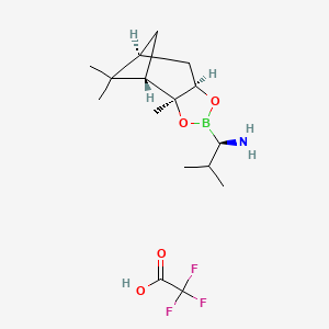 molecular formula C16H27BF3NO4 B13357869 [3aS-[2(S*),3aa,4b,6b,7aa]]-Hexahydro-3a,5,5-trimethyl-alpha-(1-methylethyl)-4,6-methano-1,3,2-benzodioxaborole-2-methanamine trifluoroacetate 