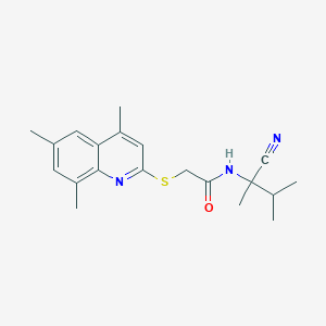 N-(1-cyano-1,2-dimethylpropyl)-2-[(4,6,8-trimethylquinolin-2-yl)sulfanyl]acetamide