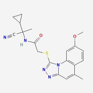 N-(1-Cyano-1-cyclopropylethyl)-2-((8-methoxy-5-methyl-[1,2,4]triazolo[4,3-a]quinolin-1-yl)thio)acetamide