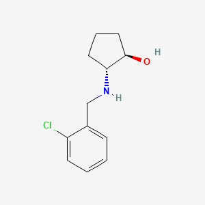 molecular formula C12H16ClNO B13357928 (1R,2R)-2-((2-Chlorobenzyl)amino)cyclopentan-1-ol 