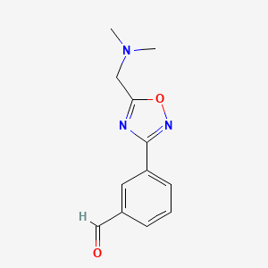 molecular formula C12H13N3O2 B13357943 3-(5-((Dimethylamino)methyl)-1,2,4-oxadiazol-3-yl)benzaldehyde CAS No. 1119452-07-1