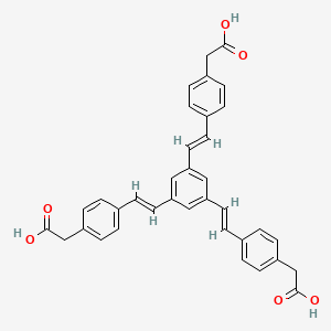 molecular formula C36H30O6 B13357945 2,2',2''-((Benzene-1,3,5-triyltris(ethene-2,1-diyl))tris(benzene-4,1-diyl))triacetic acid 