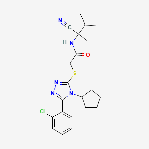 2-{[5-(2-chlorophenyl)-4-cyclopentyl-4H-1,2,4-triazol-3-yl]sulfanyl}-N-(1-cyano-1,2-dimethylpropyl)acetamide