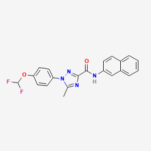 molecular formula C21H16F2N4O2 B13357962 1-[4-(difluoromethoxy)phenyl]-5-methyl-N-(2-naphthyl)-1H-1,2,4-triazole-3-carboxamide 