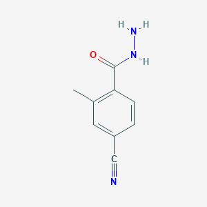 molecular formula C9H9N3O B13357970 4-Cyano-2-methylbenzohydrazide 