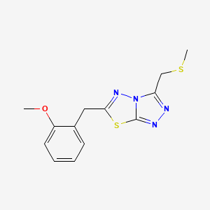 molecular formula C13H14N4OS2 B13357996 6-(2-Methoxybenzyl)-3-[(methylsulfanyl)methyl][1,2,4]triazolo[3,4-b][1,3,4]thiadiazole 