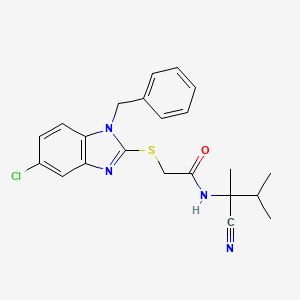 2-((1-Benzyl-5-chloro-1H-benzo[d]imidazol-2-yl)thio)-N-(2-cyano-3-methylbutan-2-yl)acetamide