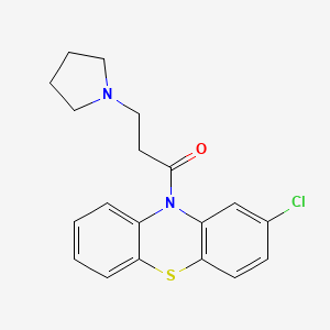 molecular formula C19H19ClN2OS B13358072 1-(2-chloro-10H-phenothiazin-10-yl)-3-(pyrrolidin-1-yl)propan-1-one 