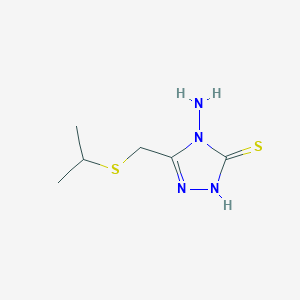 molecular formula C6H12N4S2 B13358084 4-amino-5-[(isopropylsulfanyl)methyl]-4H-1,2,4-triazole-3-thiol 