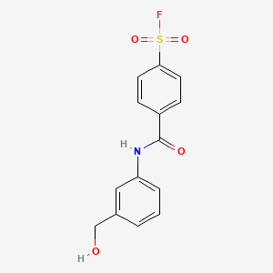 molecular formula C14H12FNO4S B13358094 Benzenesulfonylfluoride, 4-[[[3-(hydroxymethyl)phenyl]amino]carbonyl]- CAS No. 80936-68-1