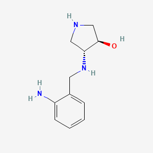 molecular formula C11H17N3O B13358119 (3R,4R)-4-((2-Aminobenzyl)amino)pyrrolidin-3-ol 