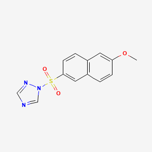 molecular formula C13H11N3O3S B13358133 1-[(6-methoxy-2-naphthyl)sulfonyl]-1H-1,2,4-triazole 