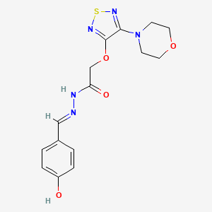 N'-(4-hydroxybenzylidene)-2-{[4-(4-morpholinyl)-1,2,5-thiadiazol-3-yl]oxy}acetohydrazide