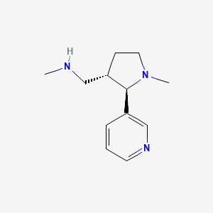 molecular formula C12H19N3 B13358237 N-Methyl-1-((2R,3S)-1-methyl-2-(pyridin-3-yl)pyrrolidin-3-yl)methanamine CAS No. 1820575-74-3