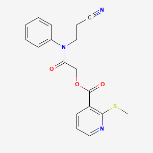 2-((2-Cyanoethyl)(phenyl)amino)-2-oxoethyl 2-(methylthio)nicotinate