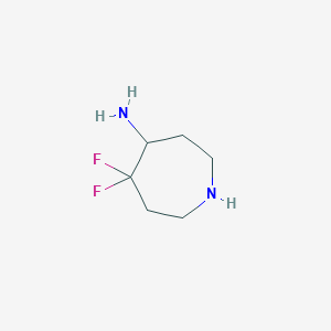 molecular formula C6H12F2N2 B13358294 5,5-Difluoroazepan-4-amine 