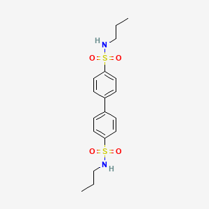 molecular formula C18H24N2O4S2 B13358326 N~4~,N~4~'-dipropyl[1,1'-biphenyl]-4,4'-disulfonamide 