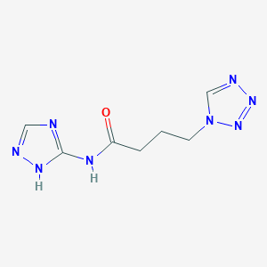 molecular formula C7H10N8O B13358346 4-(1H-tetraazol-1-yl)-N-(1H-1,2,4-triazol-3-yl)butanamide 