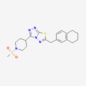 molecular formula C20H25N5O2S2 B13358350 3-[1-(Methylsulfonyl)-4-piperidinyl]-6-(5,6,7,8-tetrahydro-2-naphthalenylmethyl)[1,2,4]triazolo[3,4-b][1,3,4]thiadiazole 